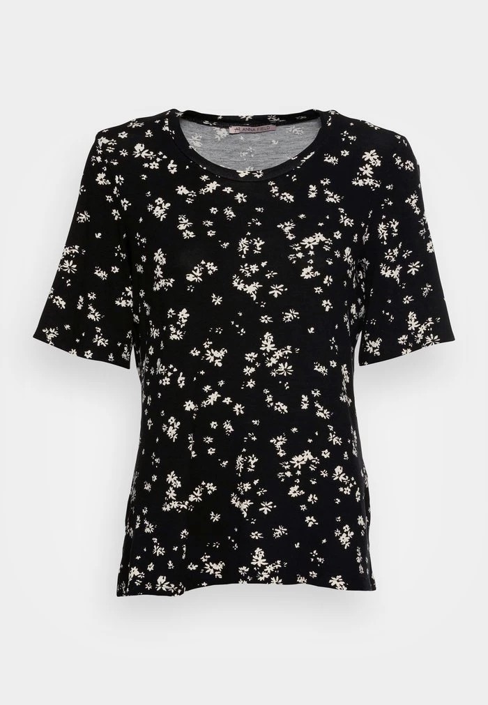 T-Shirt ANNA FIELD Anna Field Print T-shirt Noir Femme | QYR-2244405